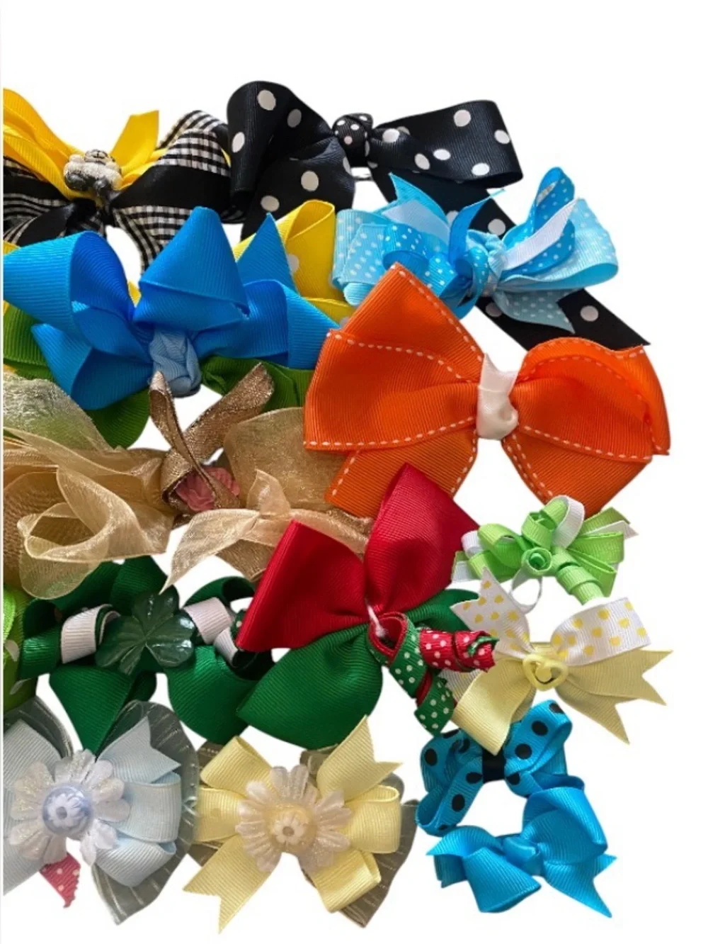 20pc Bright Mixed Ribbon Hair Bow Set - Multicolor Pack